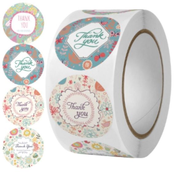 500 roll of bohemian thank you stickers variety pack 4 designs NWT​​​ - Picture 2 of 5